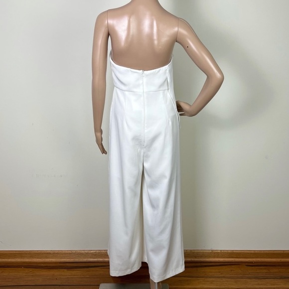 NEW FEW MODA WHITE STRAPLESS DRAPED JUMPSUIT - Picture 9 of 9
